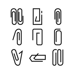 paper clip icon or logo isolated sign symbol vector illustration - high quality black style vector icons
