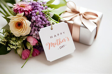 Giftbox and Mother's Day card , Generative Ai