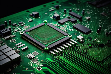 computer processor on motherboard. illustration Generative AI