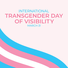 International Transgender Day of Visibility vector, World sexual health day, Third gender day, Concept of gender, Transgender Day of Visibility Poster, March 31, International Transgender Day - obrazy, fototapety, plakaty
