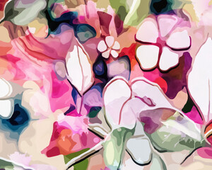 Rainbow Garden - Abstract Botanical Art 