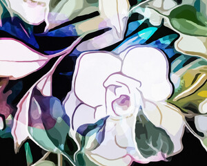 Rainbow Garden - Abstract Botanical Art 