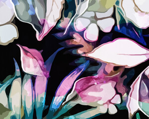 Rainbow Garden - Abstract Botanical Art 