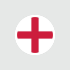 Obraz premium Flag of England. English white flag with a red cross. State symbol of England.