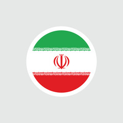 Iranian flag. Iranian tricolor flag with Muslim emblem. State symbol of the Islamic Republic of Iran.