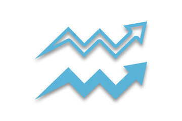 Light blue arrow graph paper isolated on transparent background