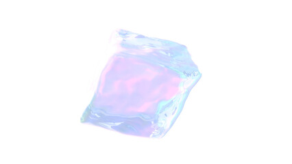 Holographic cube rotates around its axis on a transparent background 3d render - 575522891