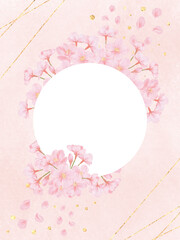 桜の背景円フレーム