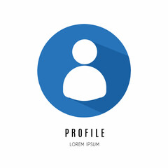 Profile logo. Illustration of profile in flat. Stock vector.