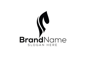 Minimal horse icon logo design template