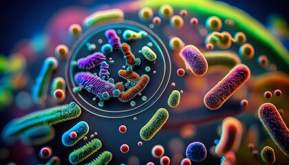 Generative AI of Bacteria and Gram-negative rod-shaped bacteria which cause cholera, an infection of the small intestine that is transmitted to humans via contaminated food