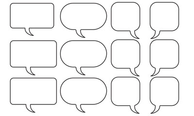 set of speech bubbles