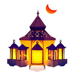 Obraz premium mosque islamic celebrate gradient generative ai