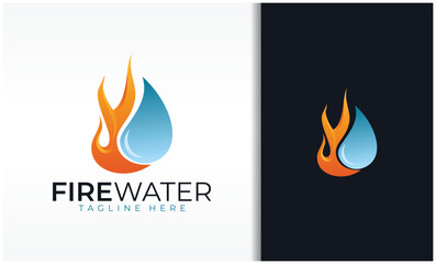 Fire and water logo