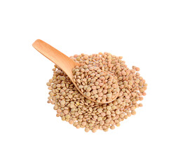 lentils in wood spoon isolated on   transparent png