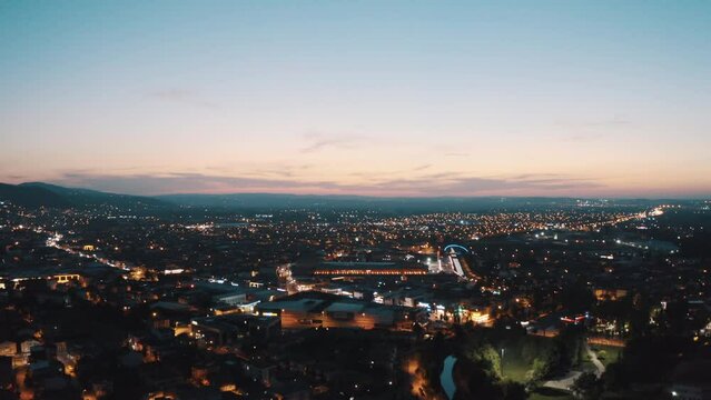 Aerial view of Sakarya city landscape. 4K Footage in Turkey