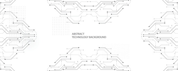 Grey white Abstract technology background, Hi tech digital connect, communication, High technology concept, Science, technology background