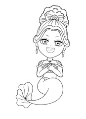 Cute mermaids coloring pages for kids
