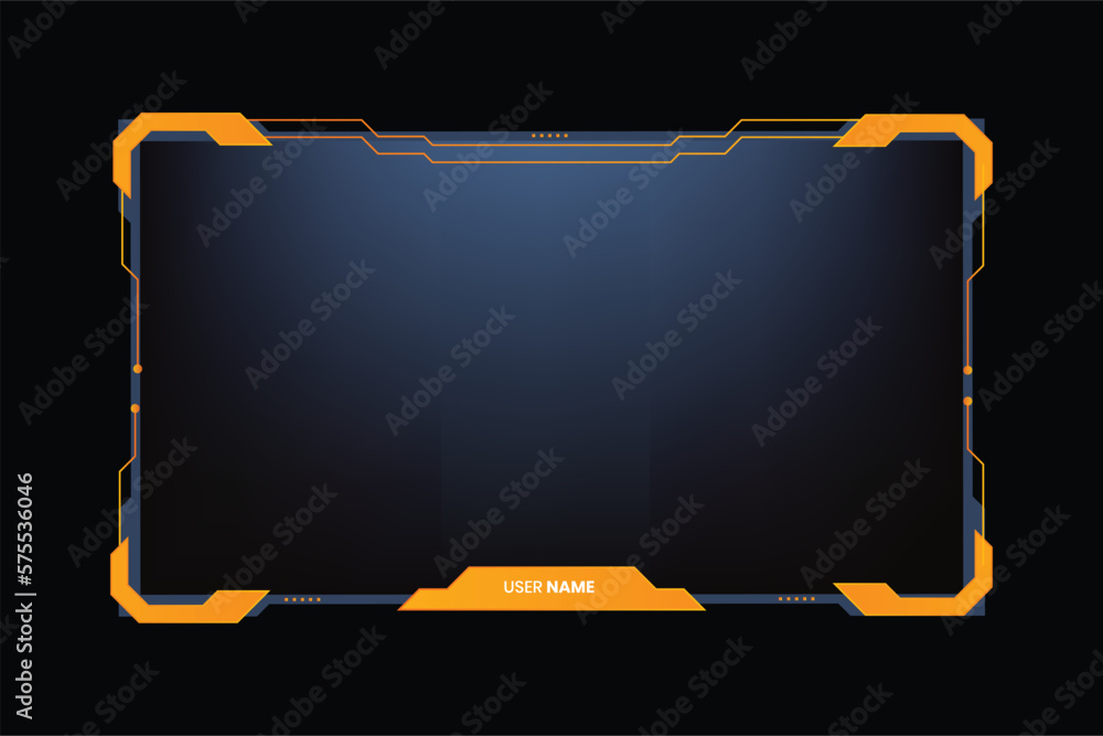Poster stylish broadcast gaming overlay design with abstract digital shapes. gaming overlay and screen inte