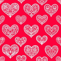 Obraz na płótnie Canvas seamless pattern with valentines hearts