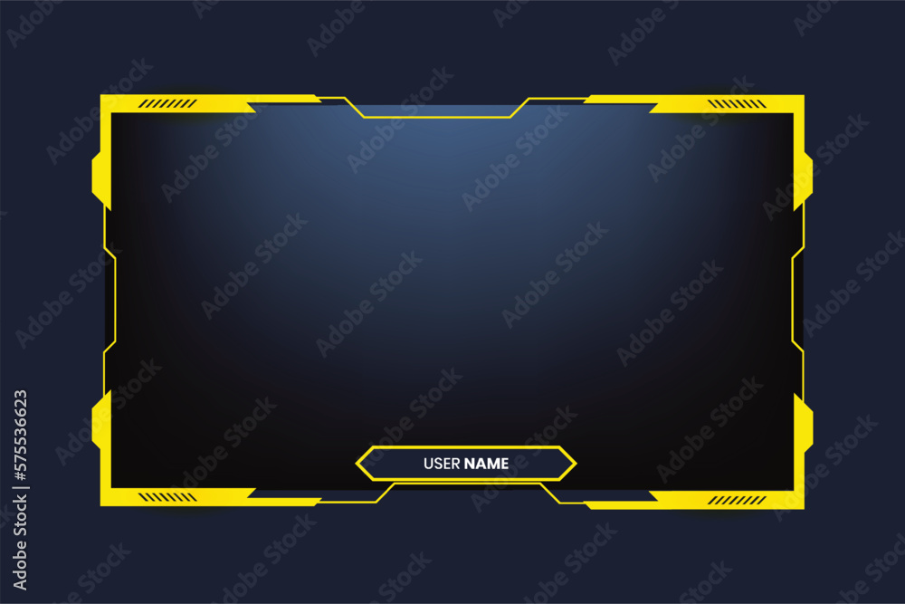 Poster broadcast screen interface design with button elements for live streaming screens. futuristic stream