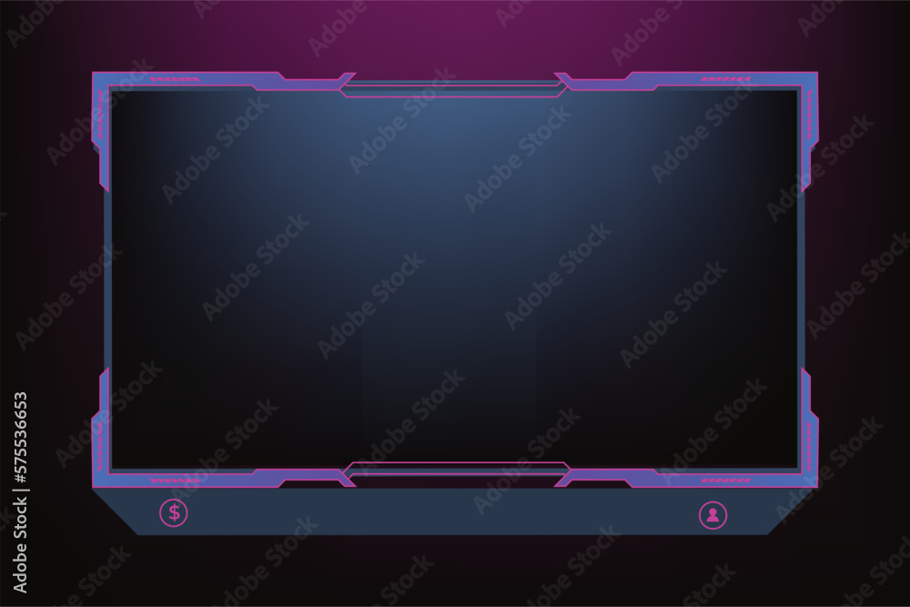 Poster live broadcast or streaming overlay panels with an offline screen vector. streaming screen panel dec