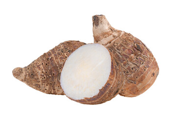 taro root isolated on transparent png