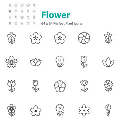set of flower icons, spring, natural, floral