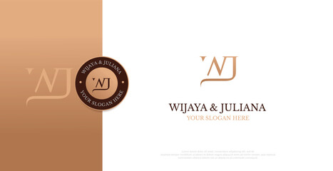 Initial WJ Logo Design Vector