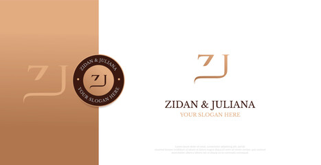 Initial ZJ Logo Design Vector
