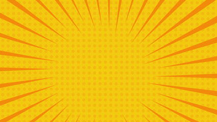 アメコミ風集中線 (オレンジ)のイラスト