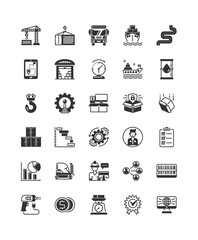 Simple set of logistic shipping icon set