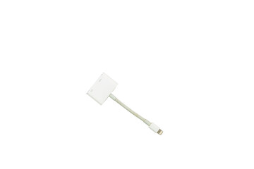 Lighting to VGA adapter for iPhone or iPad devices isolated on white background