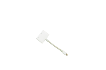 Lighting to VGA adapter for iPhone or iPad devices isolated on white background