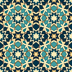 Fototapeta premium Crafting the Perfect Seamless Pattern Islamic Background with Generative AI