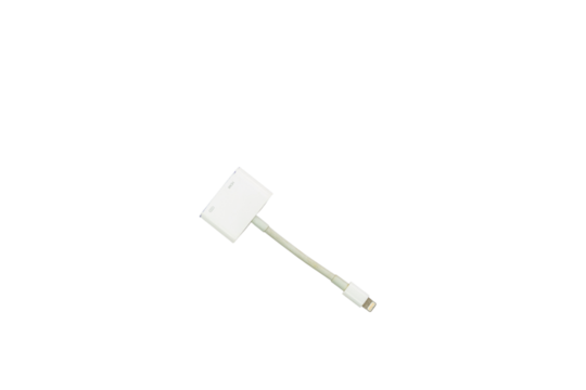 Lighting to VGA adapter for iPhone or iPad devices isolated on white background