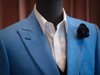 Light blue linen jacket detail