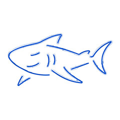 shark brush isolated on white background, vector illustration.