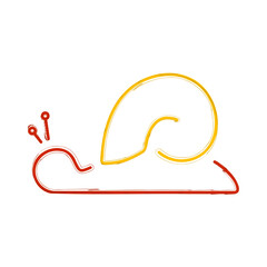 Obraz premium snail brush on white background, vector illustration.