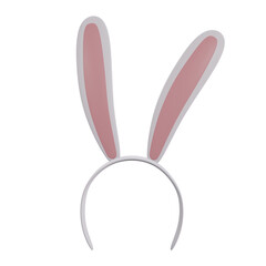Rabbit Bunny Ears with Headband. Easter Element 3D Illustration for Easter day. 