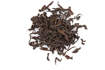 Black tea isolated on white