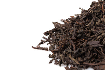 Black tea isolated on white