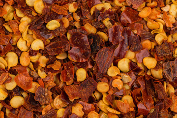 Pile of a crushed red pepper