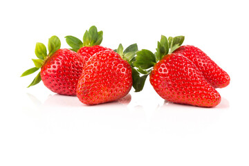 Red ripe strawberry fruits