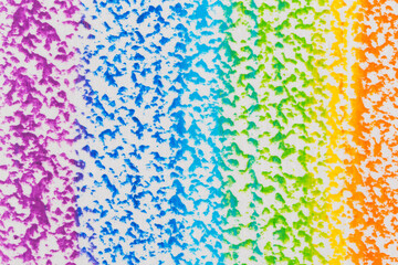 Hand drawn colorful oil pastel rainbow