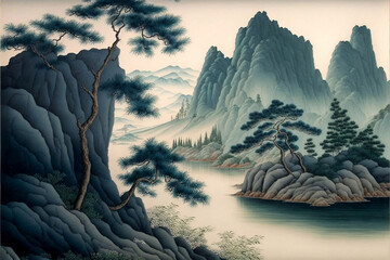 A Contemporary Twist on Traditional Chinese Landscape Painting with Generative AI