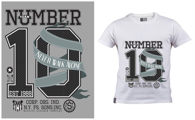 number 10 t shirt design, t shirt design concept