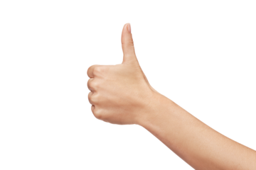 woman's hand making ok sign, isolated