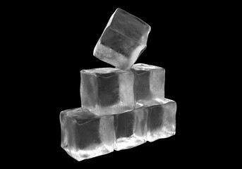 Ice cubes, black background ice cubes