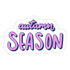 Autumn Season Lettering Sticker. Autumn Lettering Stickers